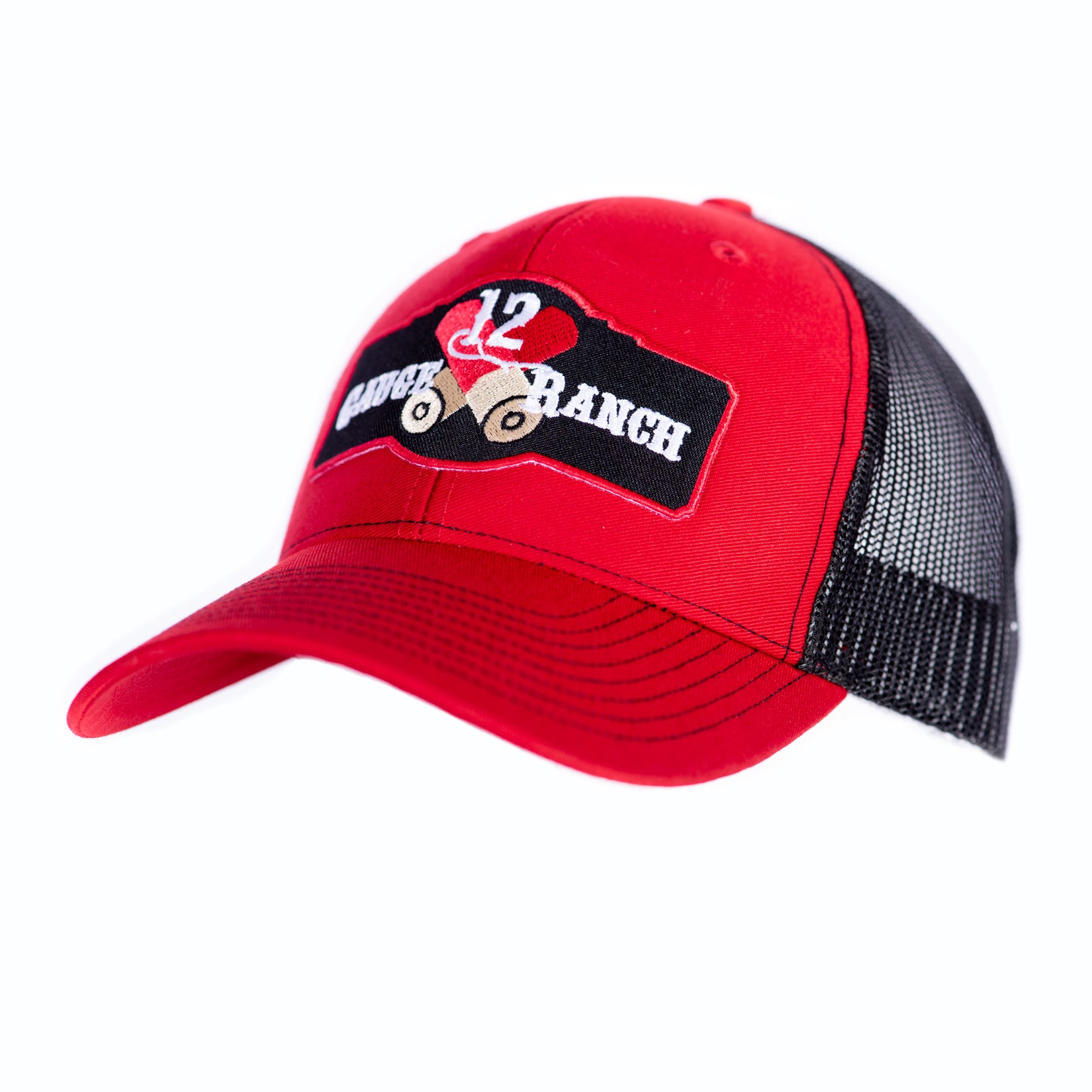 Red and Black 12 Gauge Ranch Baseball Cap (BBH112RB)