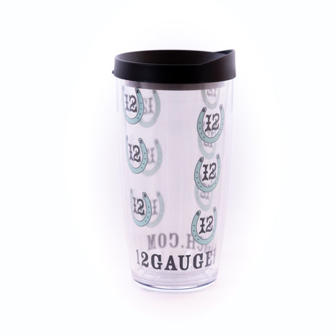 12 Gauge Teal Horseshoes 24oz Insulated Covo Cup