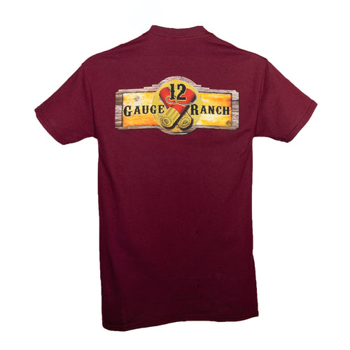 12 Gauge Ranch Maroon Short Sleeve Shirt (SSGMR101), Apparel, 12 Gauge Ranch, 12 Gauge Ranch Ranch  12 Gauge Ranch
