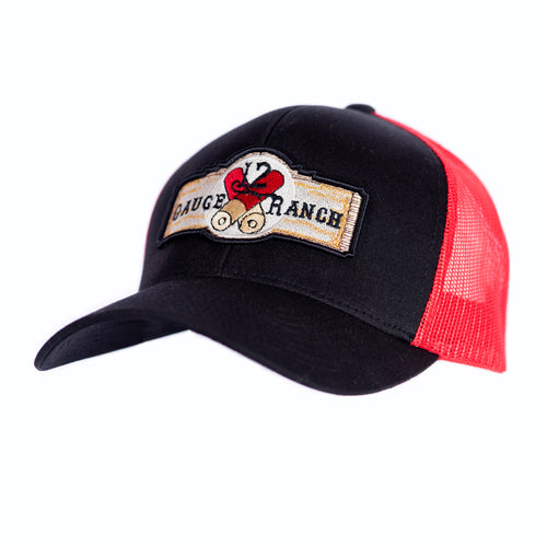 12 Gauge Ranch Baseball Hat Black and Red (BBH104RB), Hats, 12 Gauge Ranch, 12 Gauge Ranch Ranch  12 Gauge Ranch