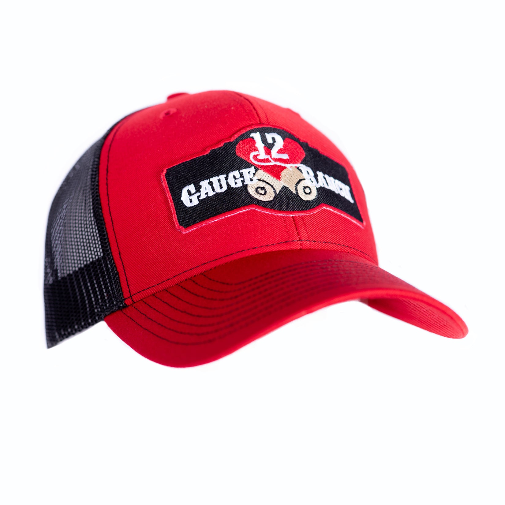 Red and Black 12 Gauge Ranch Baseball Cap (BBH112RB), Hats, 12 Gauge Ranch, 12 Gauge Ranch Ranch  12 Gauge Ranch