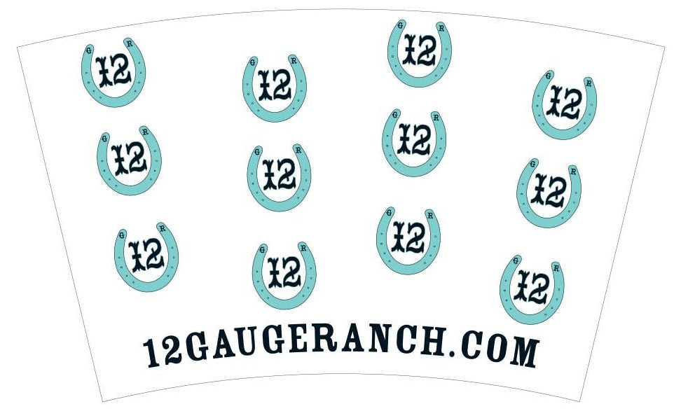 12 Gauge Teal Horseshoes 16oz Insulated Covo Cup, Accessories, 12 Gauge Ranch, 12 Gauge Ranch Ranch  12 Gauge Ranch